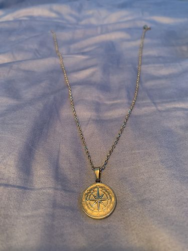 Customer photo review of Compass Pendant (Gold)
