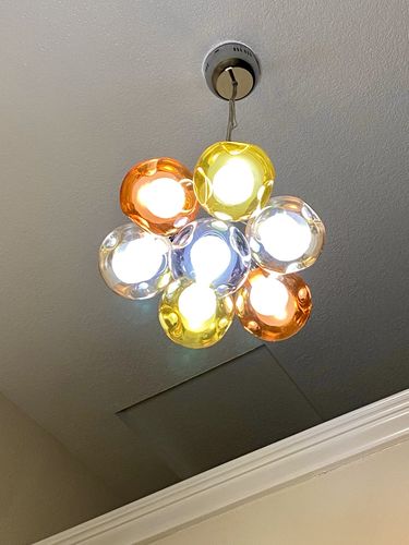 Customer photo review of Modern Multi-Color Cluster Bubble Chandelier