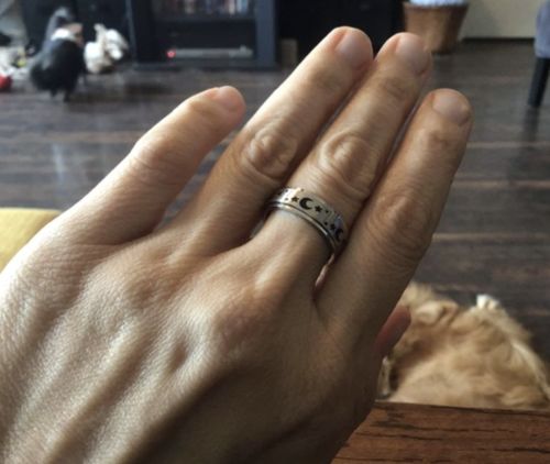 Customer photo review of Vespani Night Sky Anxiety Ring