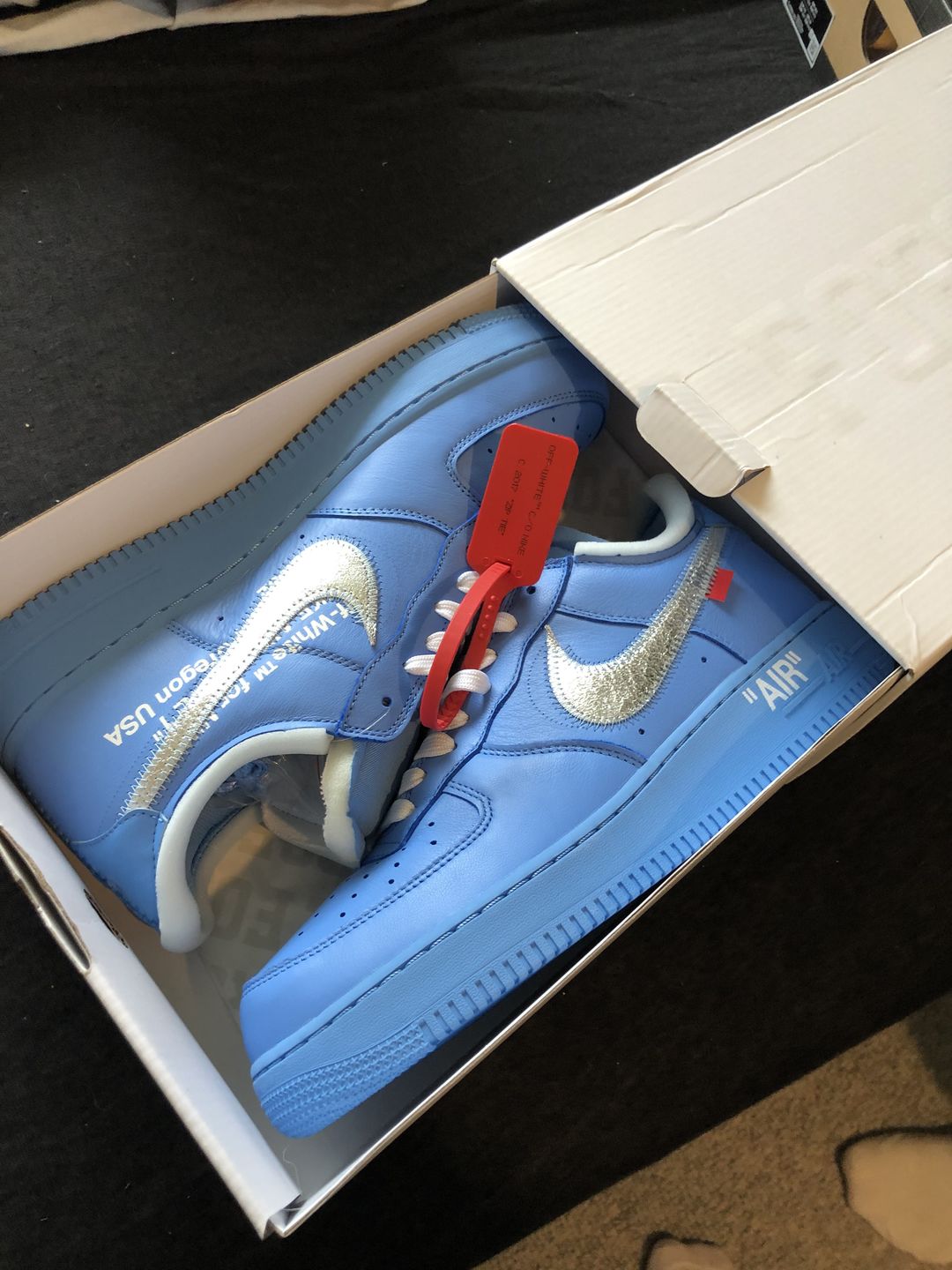 Customer photo review of AF1 X OW MCA University Blue