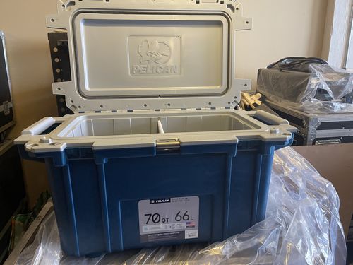 Customer photo review of Pacific Blue/Grey Pelican™ 70QT Elite Cooler