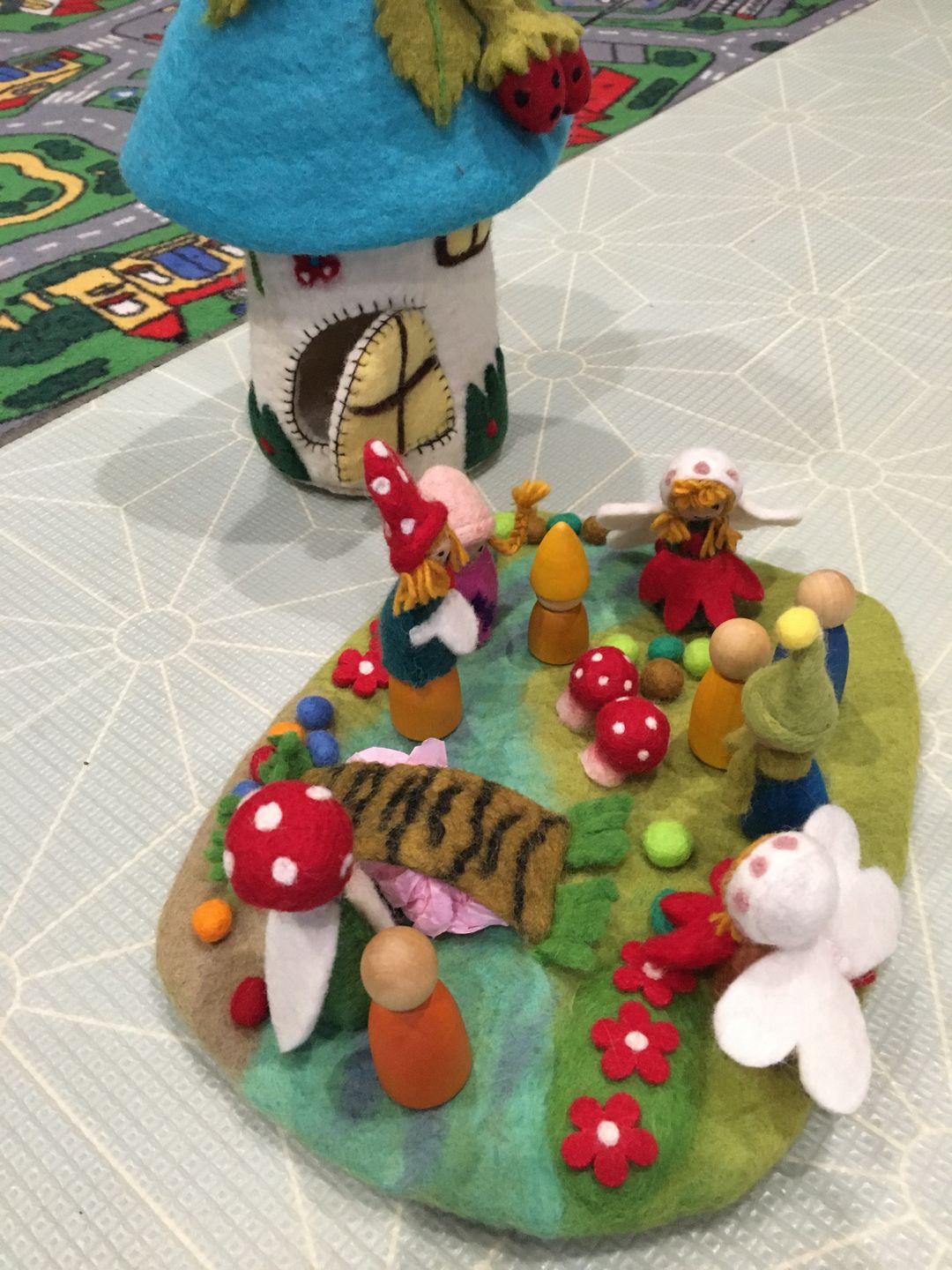 Customer photo review of Felt Dragon Toy - Orange