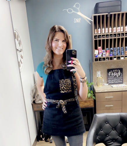 Customer photo review of Leopard Two Tone Apron