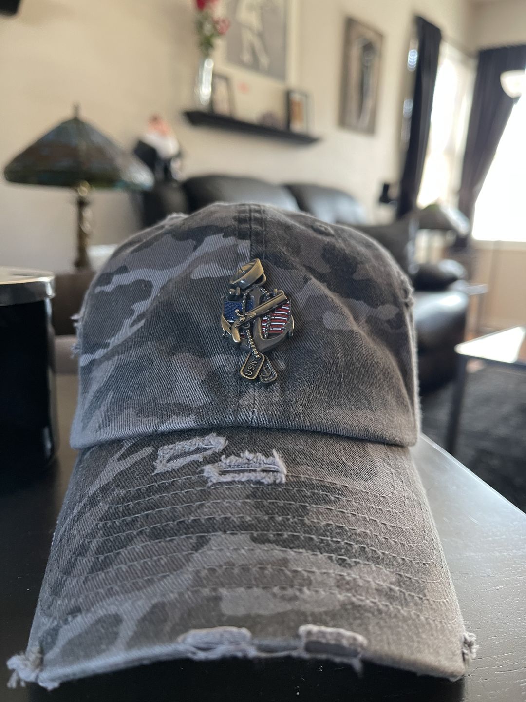 Customer photo review of US Navy Veteran Pin