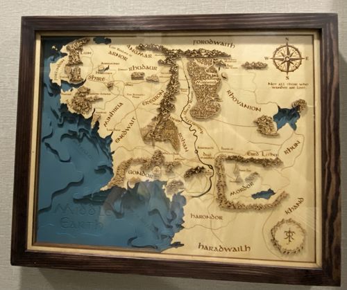 Customer photo review of 3D EARTH WOOD MAP