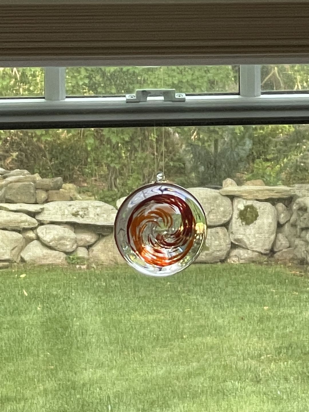 Customer photo review of Glass Suncatcher with Infused Cremation Ash