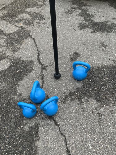 Customer photo review of Limited Edition Blue Powder Coated KB set 12,16, 20, 24