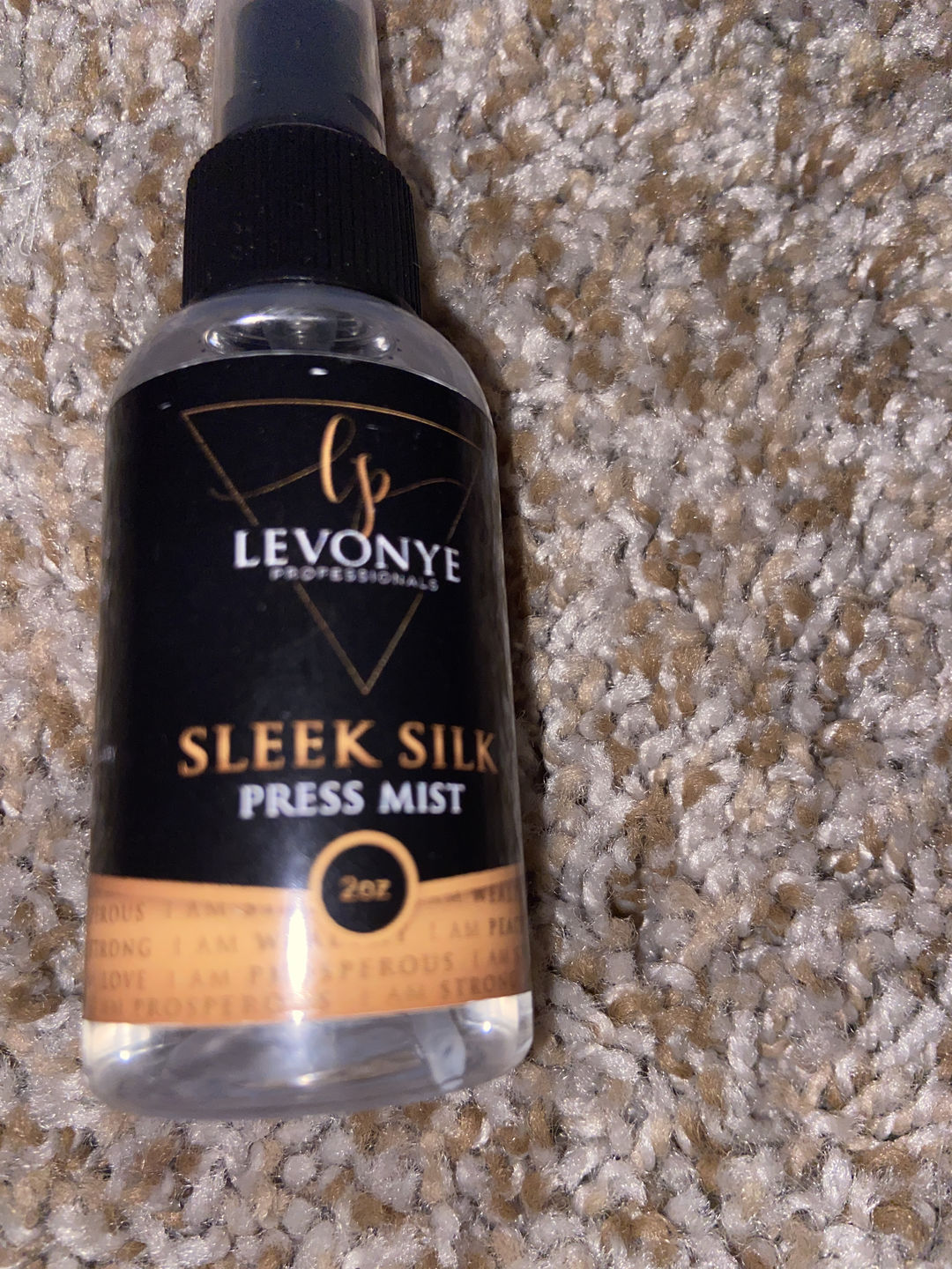 Customer photo review of "I AM" Silk Press Shine thermal protectant spray
