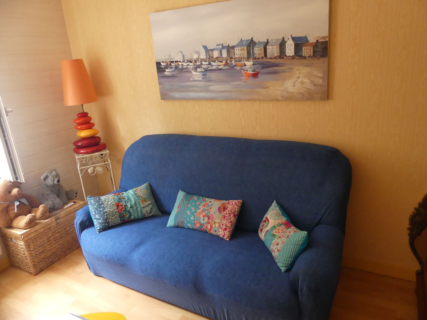 Customer photo review of Bleu - Housses Extensibles de Fauteuil et Canapé - La Maison des Housses