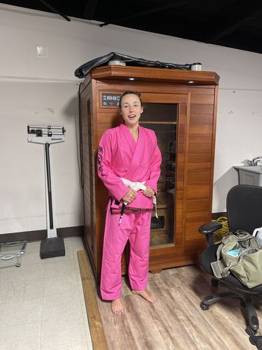 Customer photo review of Pink Combatant Brazilian Jiu Jitsu Gi ( BJJ GI )