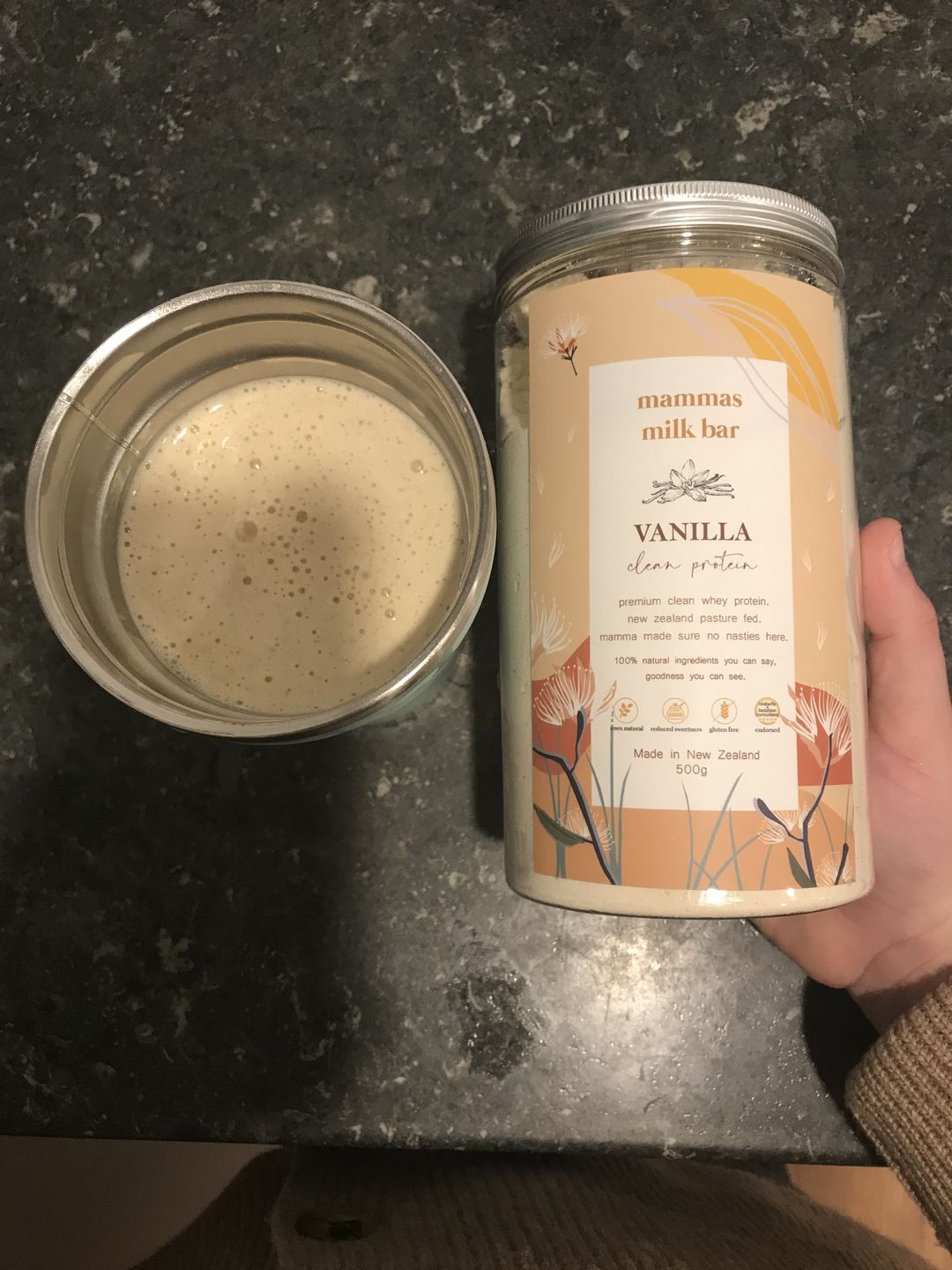 Customer photo review of Vanilla Premium Whey Protein