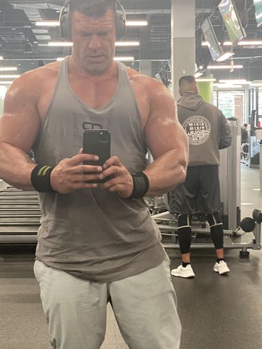 Customer photo review of PR You VS. You Chest Print Tank- PR312- Grey