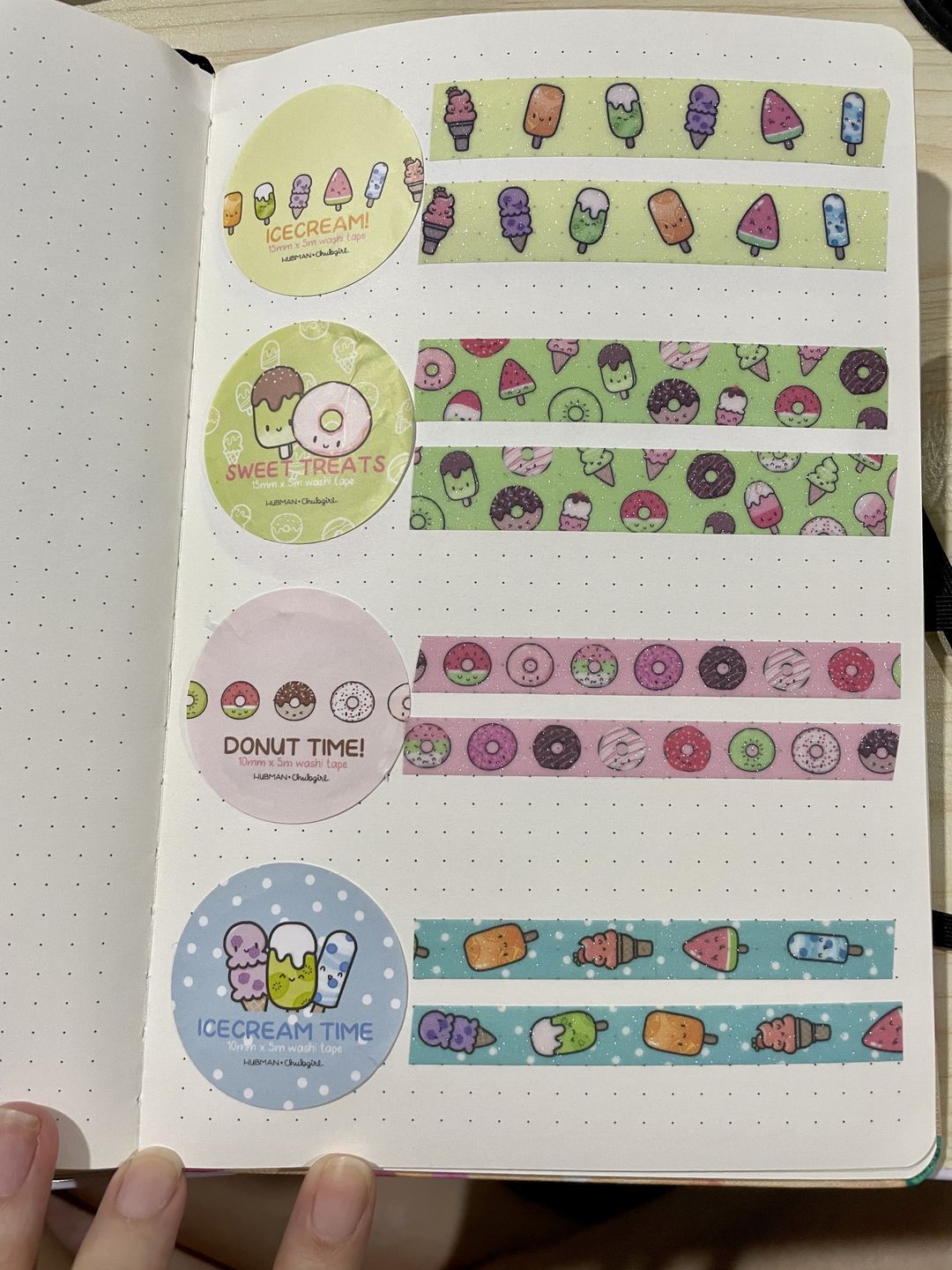 Customer photo review of Donuts and Icecream Washi Tape Collection (Set of 4)