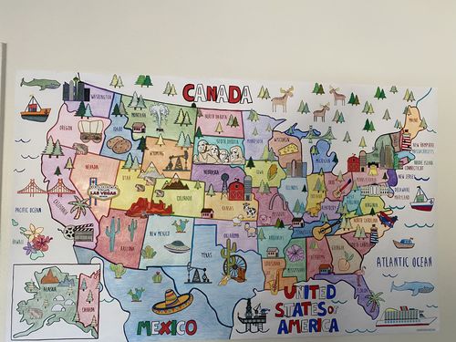 Customer photo review of USA Map Coloring Sheet
