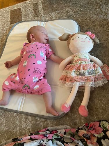 Customer photo review of Leyadoll Soft Plush Personalized Leya Doll, My First Baby Doll