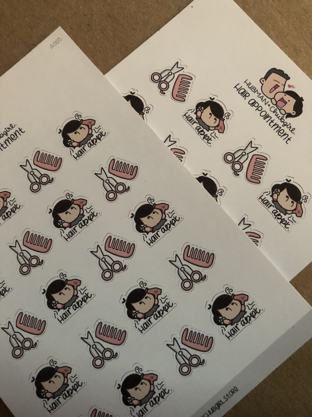 Customer photo review of Hair Appointment Planner Stickers