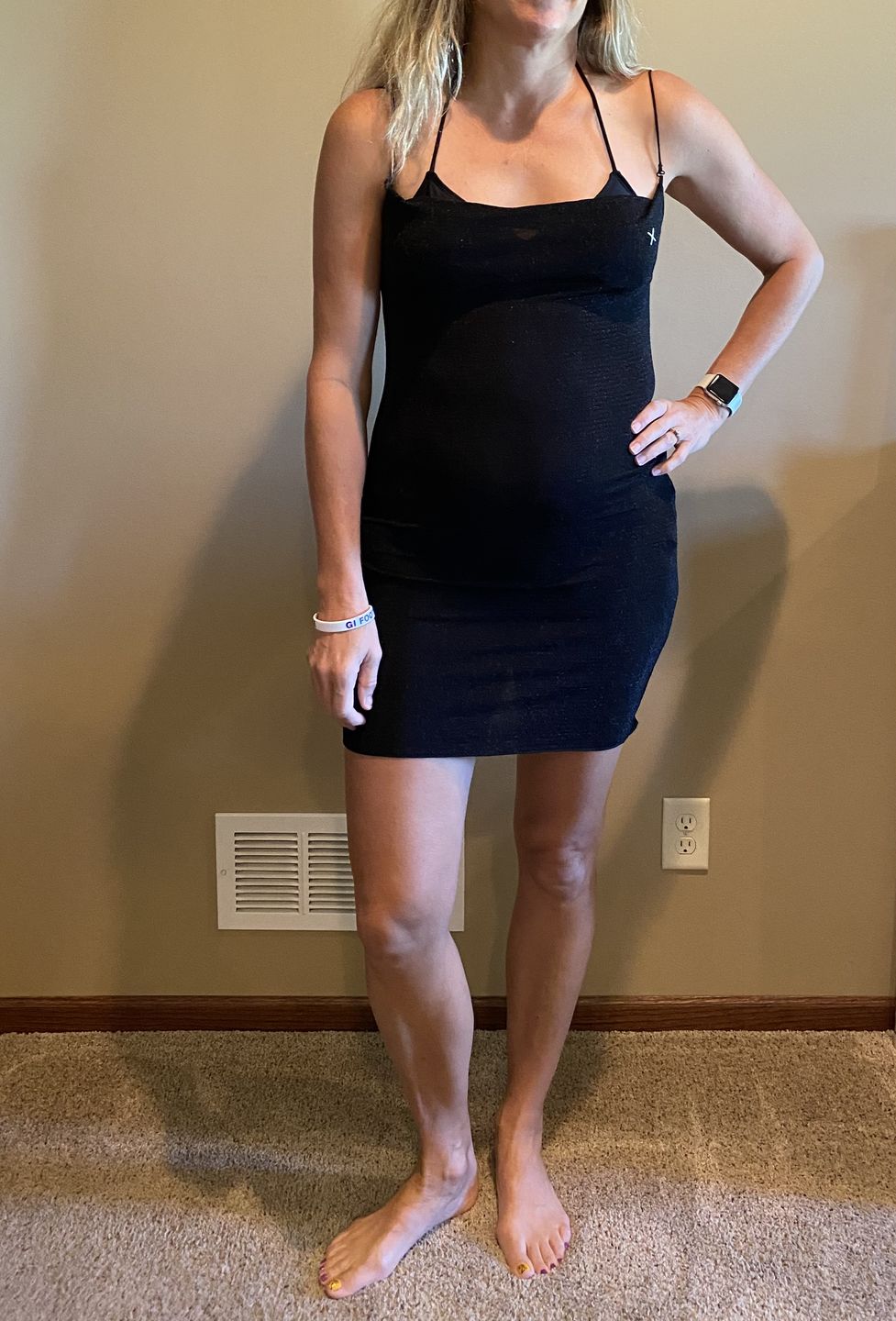 Customer photo review of Onyx Shimmer Pool Dress