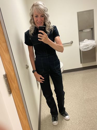 Customer photo review of Pit Crew Jumpsuit Denim