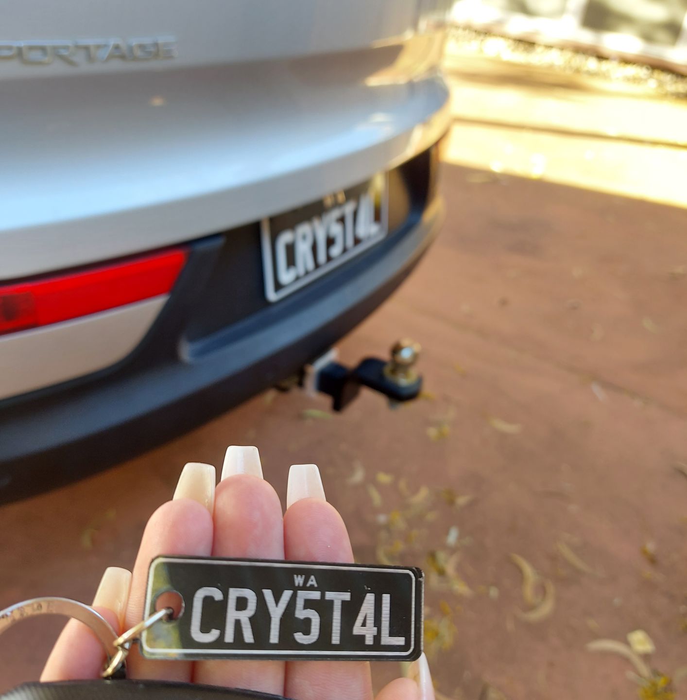 Customer photo review of WA Colour (Aluminium Style) Licence Plate Custom Keychain