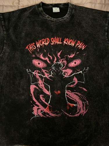 Customer photo review of Harajuku Style Vintage Washed "Pain" Oversized Tee