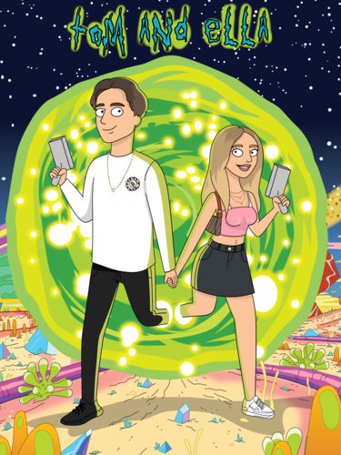 Customer photo review of 'Rick and Morty' Custom Portrait