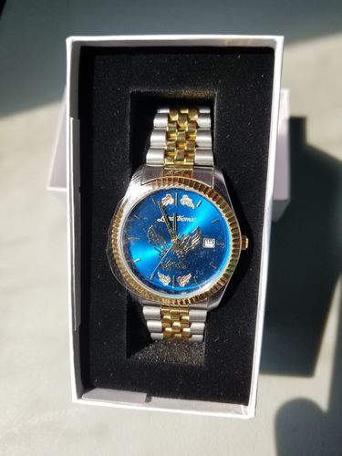 Customer photo review of Black Hills Gold Blue Face Mens Eagle Watch