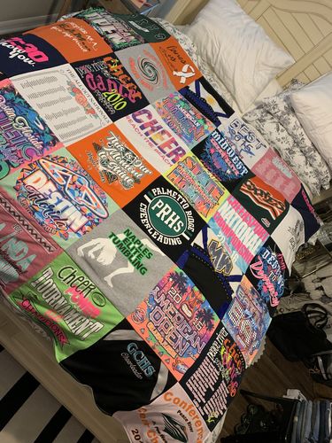 T-shirt quilt featuring dance team, cheer team by Riley from FL