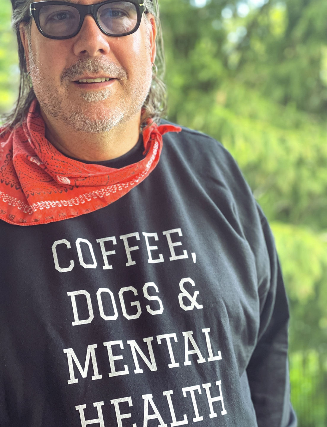 Customer photo review of Coffee, Dogs & Mental Health Sweatshirt