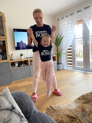 Customer photo review of Mummy/Mini Boss Black Matching Tees (MRK X)
