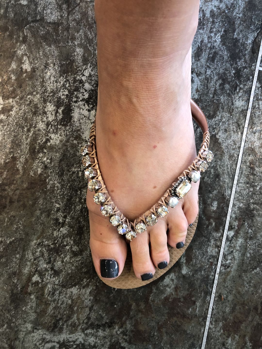 Customer photo review of Golden Pearl Flip Flops