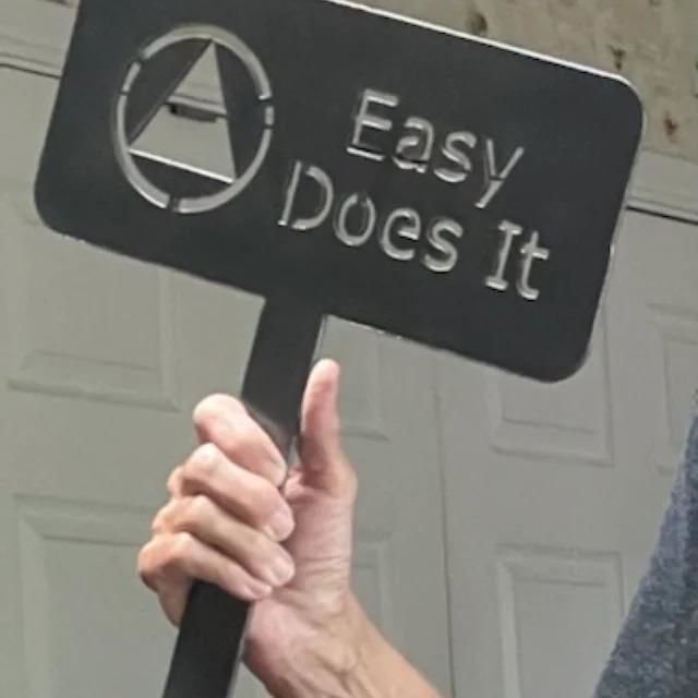 Customer photo review of Custom Garden Sign | Garden Sign | Personalized Garden Sign | Garden |  Garden Stake | Garden Art | Metal Yard Art