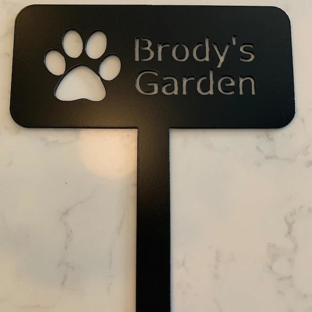 Customer photo review of Custom Garden Sign | Garden Sign | Personalized Garden Sign | Garden |  Garden Stake | Garden Art | Metal Yard Art