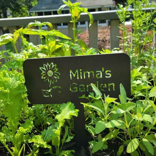 Customer photo review of Custom Garden Sign | Garden Sign | Personalized Garden Sign | Garden |  Garden Stake | Garden Art | Metal Yard Art