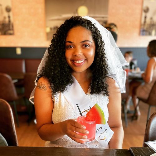 Customer photo review of Curly Ash Blonde