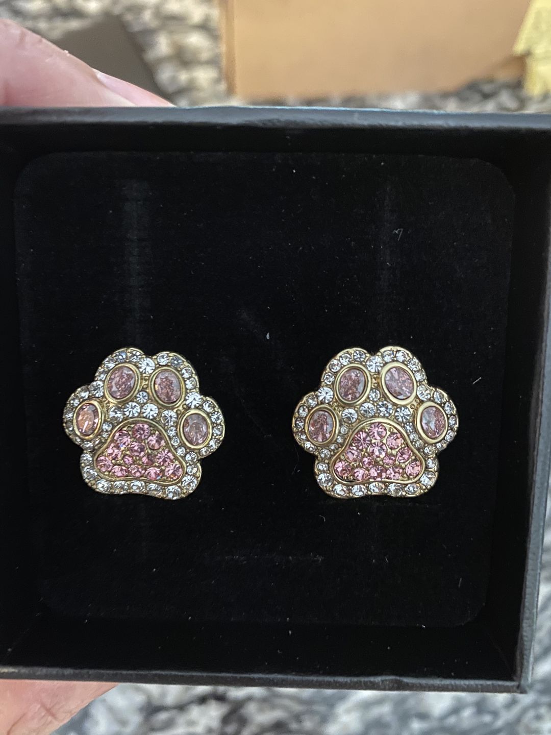 Customer photo review of HEIDI DAUS®"Pretty Paw Print" Crystal Paw Earring