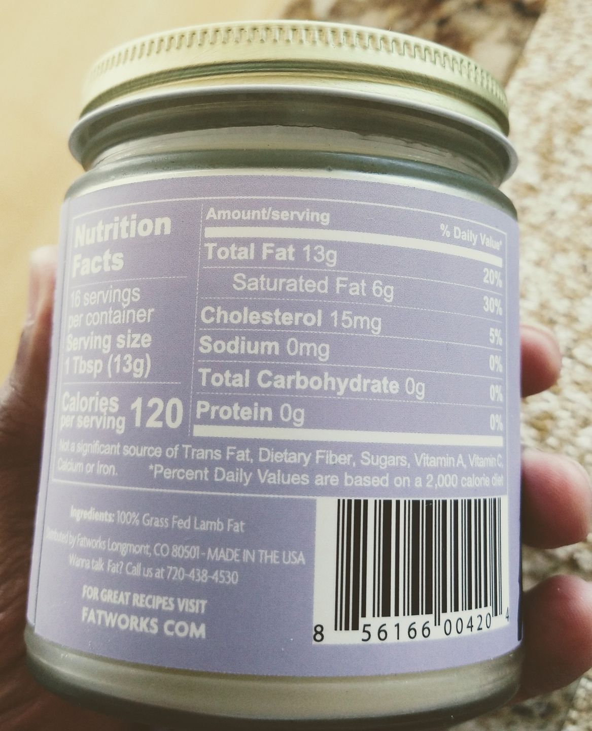 Customer photo review of Grass Fed Lamb Tallow (7.5 oz)