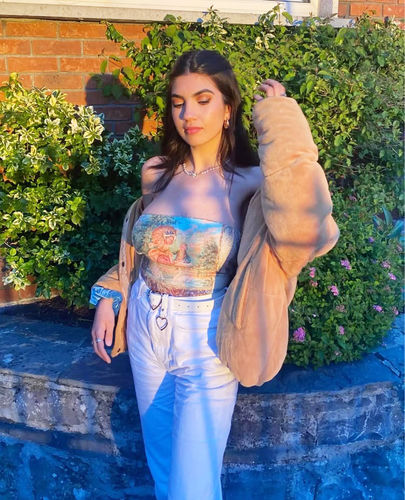 Customer photo review of Aestheic Embroidered Corset Top