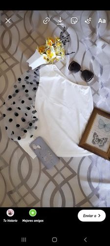Customer photo review of Fashion Bevel Collar Wave Point Bubble Sleeve T-shirt