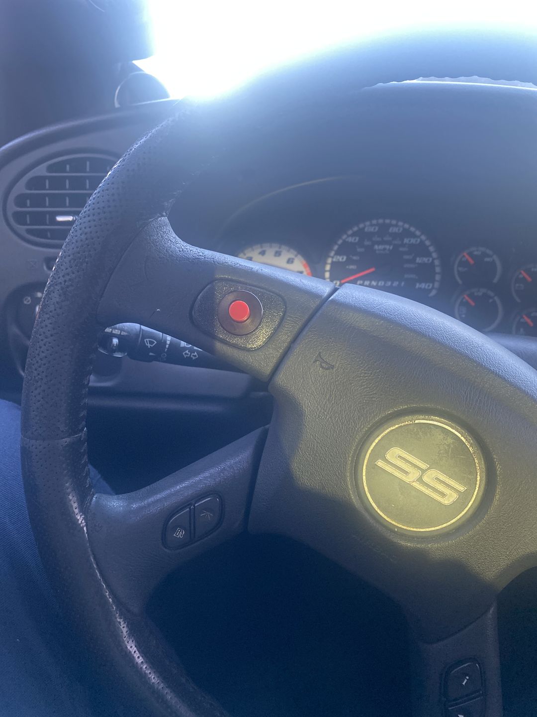 Customer photo review of Motion Raceworks Momentary Small Push Button w/6' Wound Cord (Red or Green)