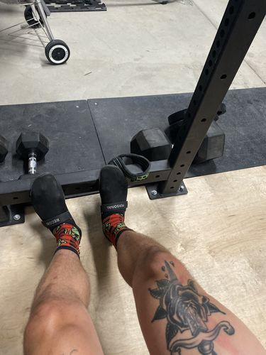 Customer photo review of Personal Record Deadlift Slippers- PR914 - Black/Grey