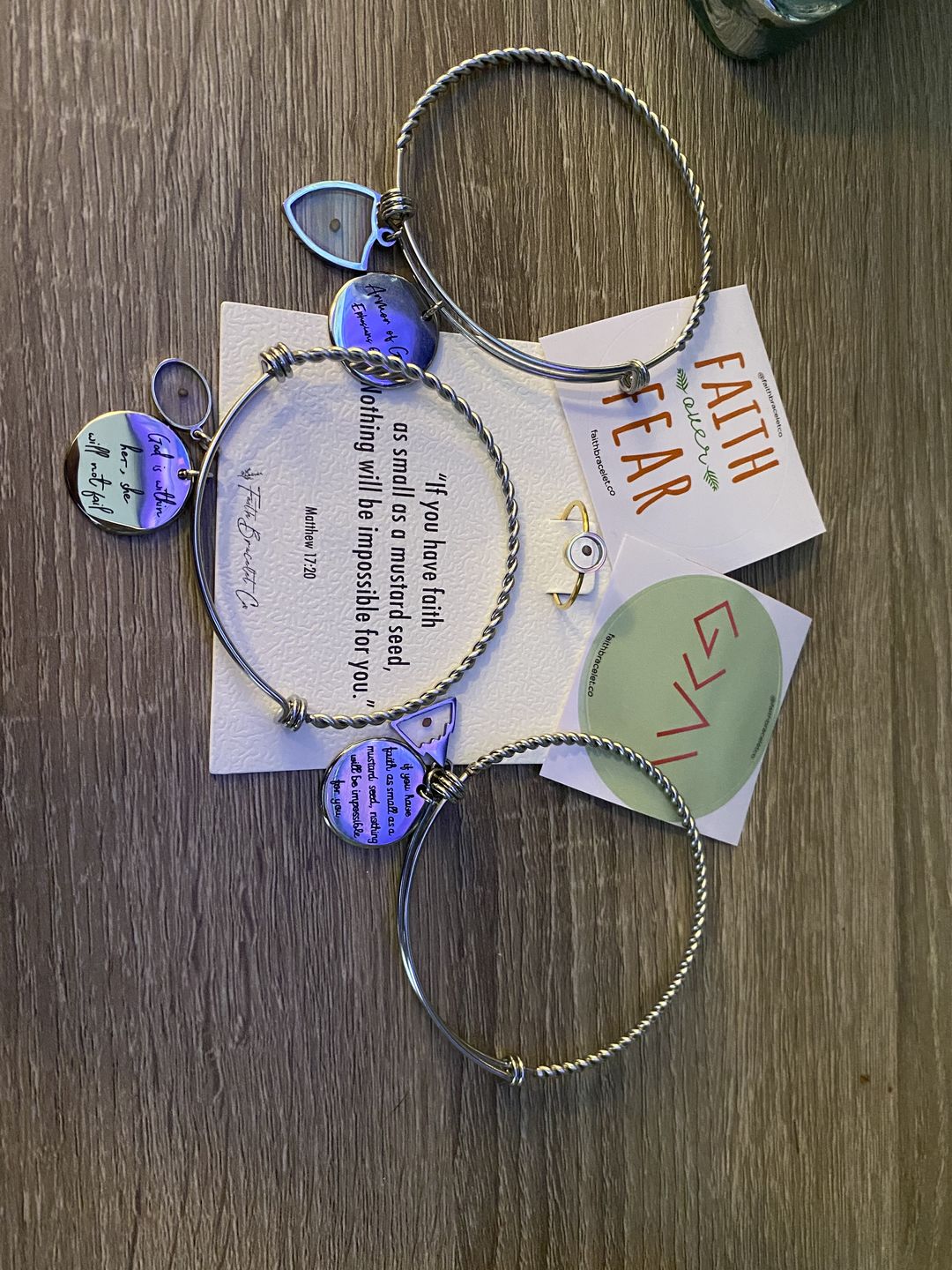 Customer photo review of God is Within Her, She Will Not Fail Bracelet