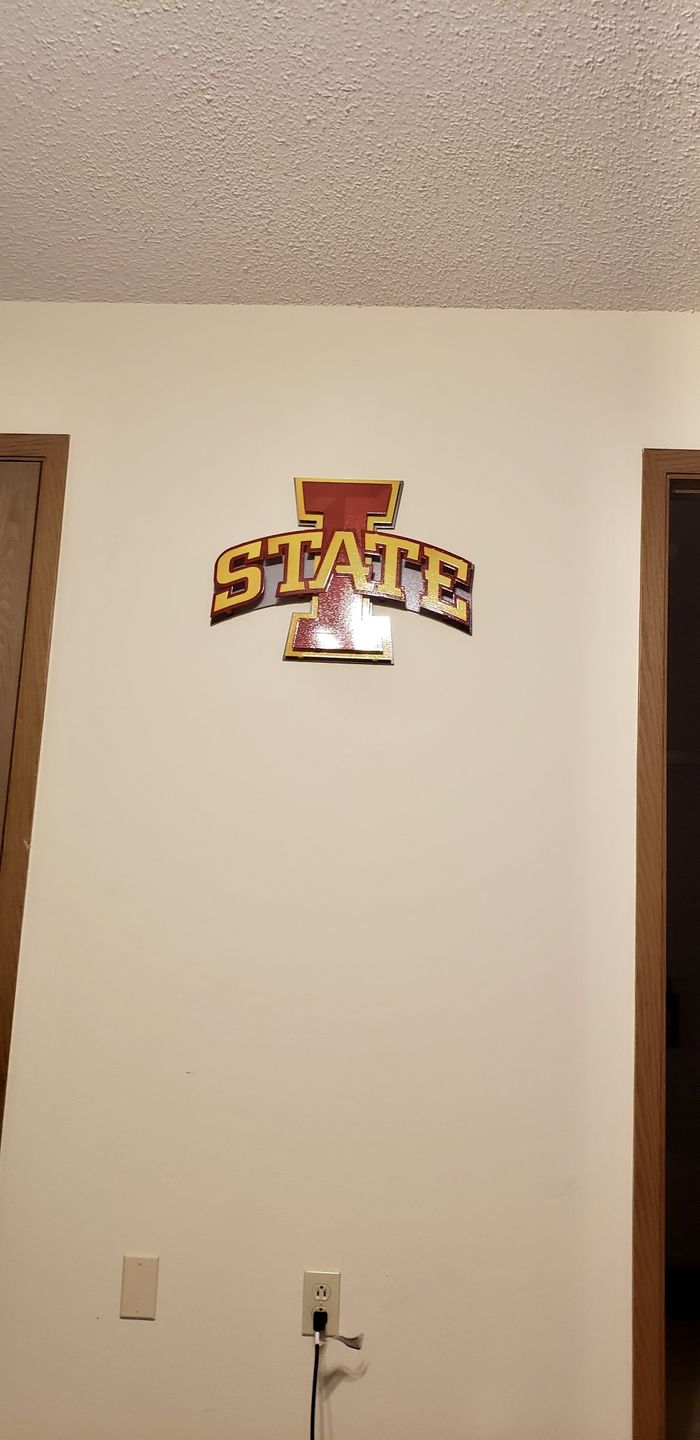 Customer photo review of Iowa State Logo 3D Vintage Metal Artwork