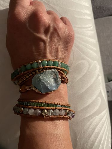 Customer photo review of INTENSIV BLAUES APATIT-WICKELARMBAND