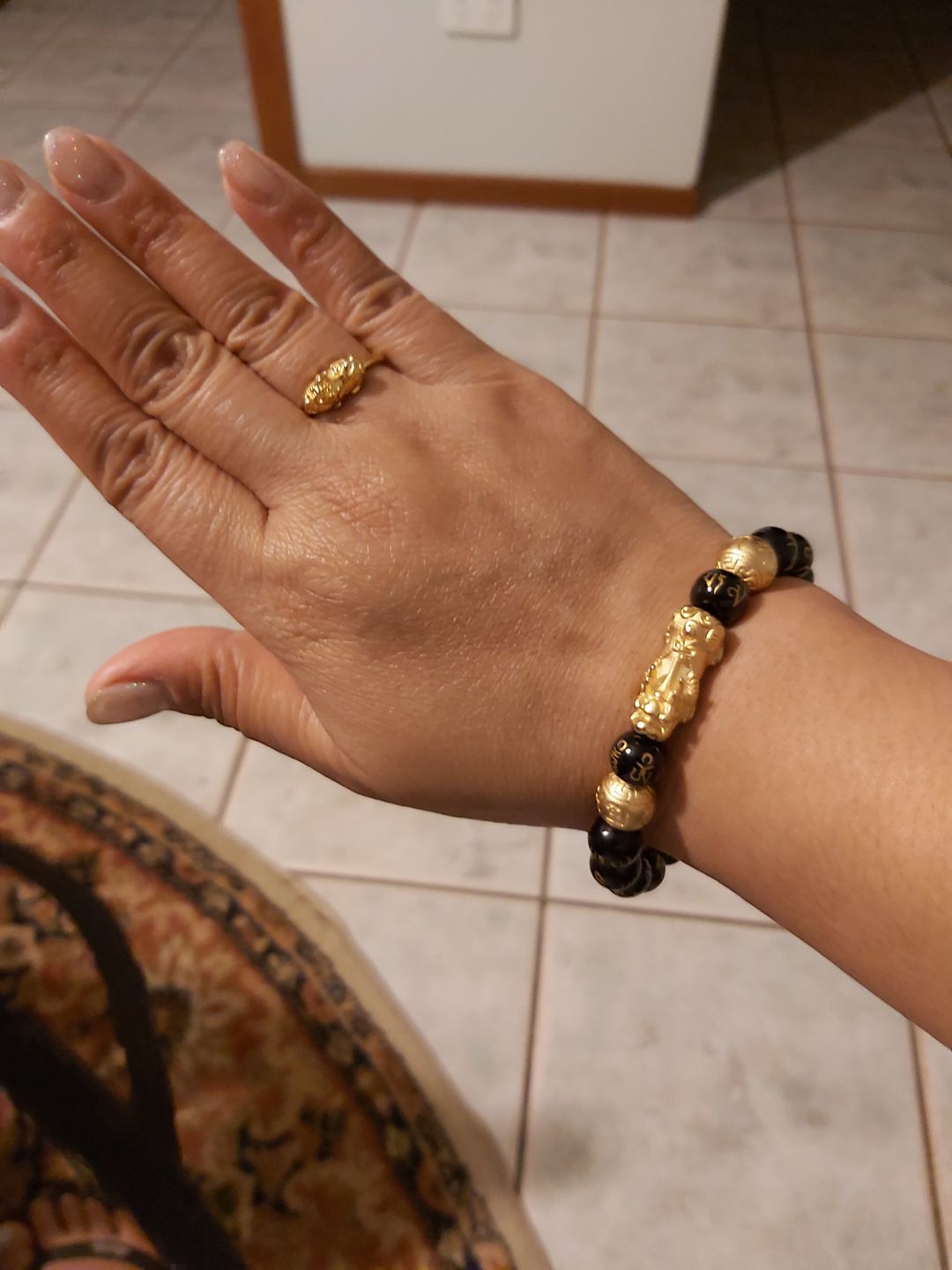 Customer photo review of Adjustable Lucky Gold Piyao Ring