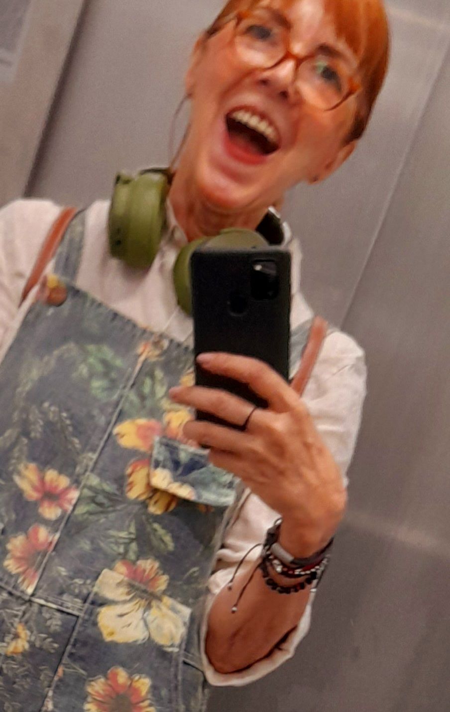 Customer photo review of Plus Size - Flower Print Casual Denim Cotton Jumpsuit Dungarees