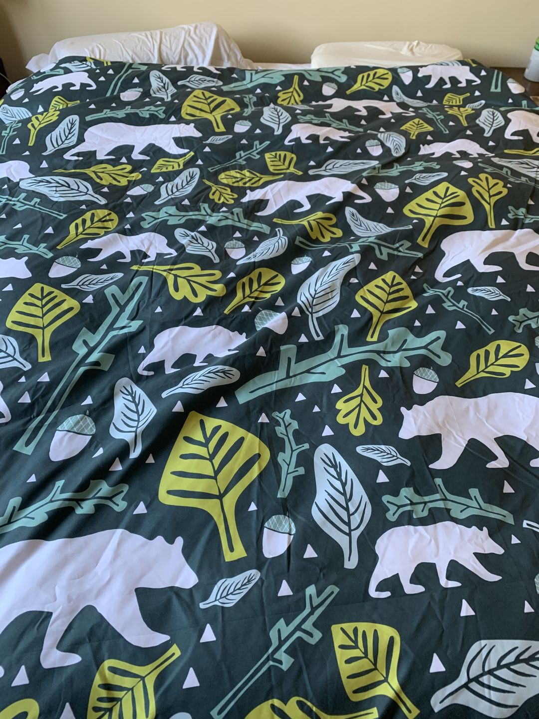 Customer photo review of Natural Green Woodland Duvet Cover