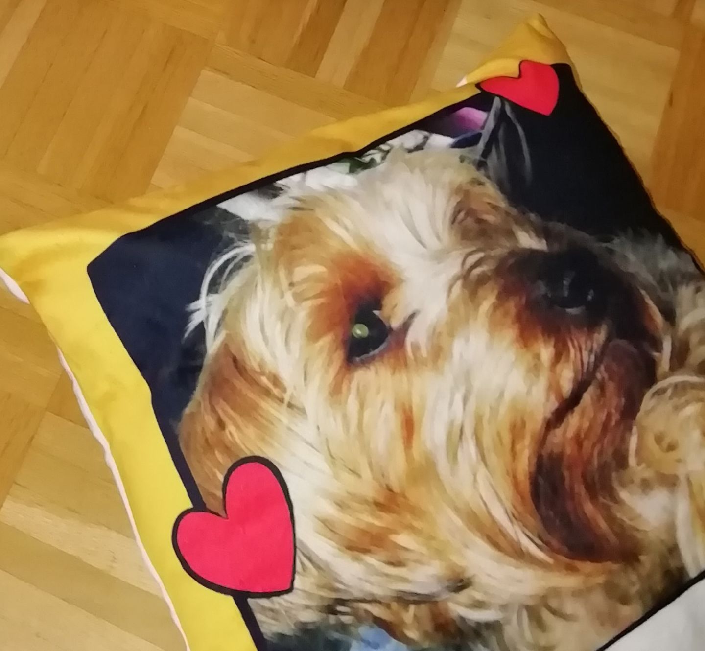 Customer photo review of Fotokissen mit Herzchen - Individuelles Kissen