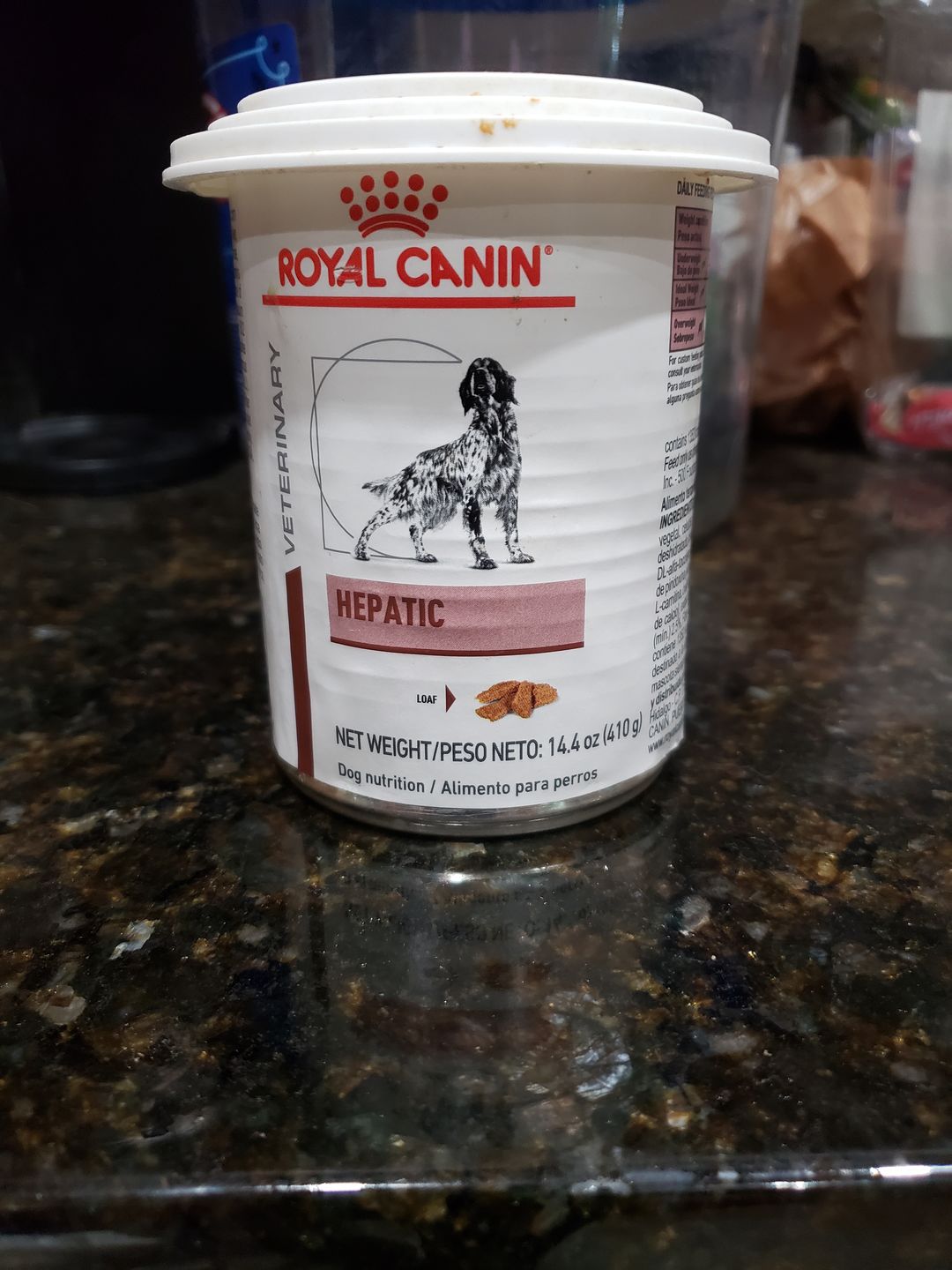 Customer photo review of Royal Canin Veterinary Diet - Hepatic. Canned Dog Food.