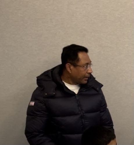 Customer photo review of Navy Puffer Jacket