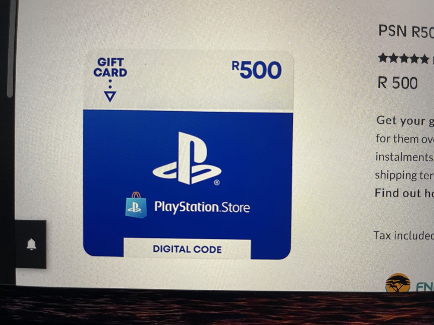 Customer photo review of PSN R500 Voucher. Digital code will be emailed